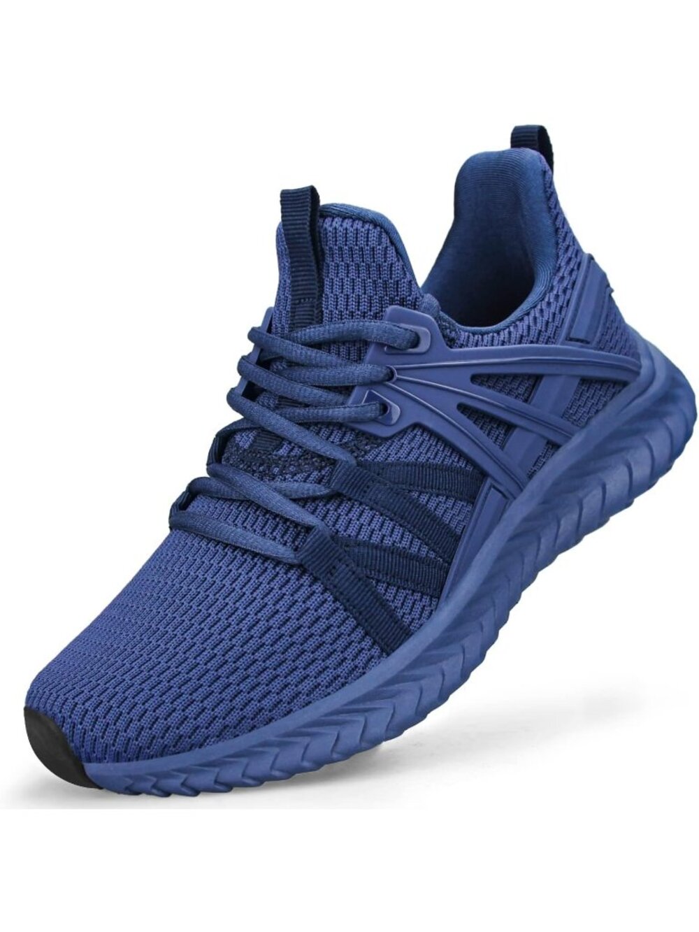 Women's Dark Blue Lightweight Mesh Running Walking Slip On Tennis Sneakers